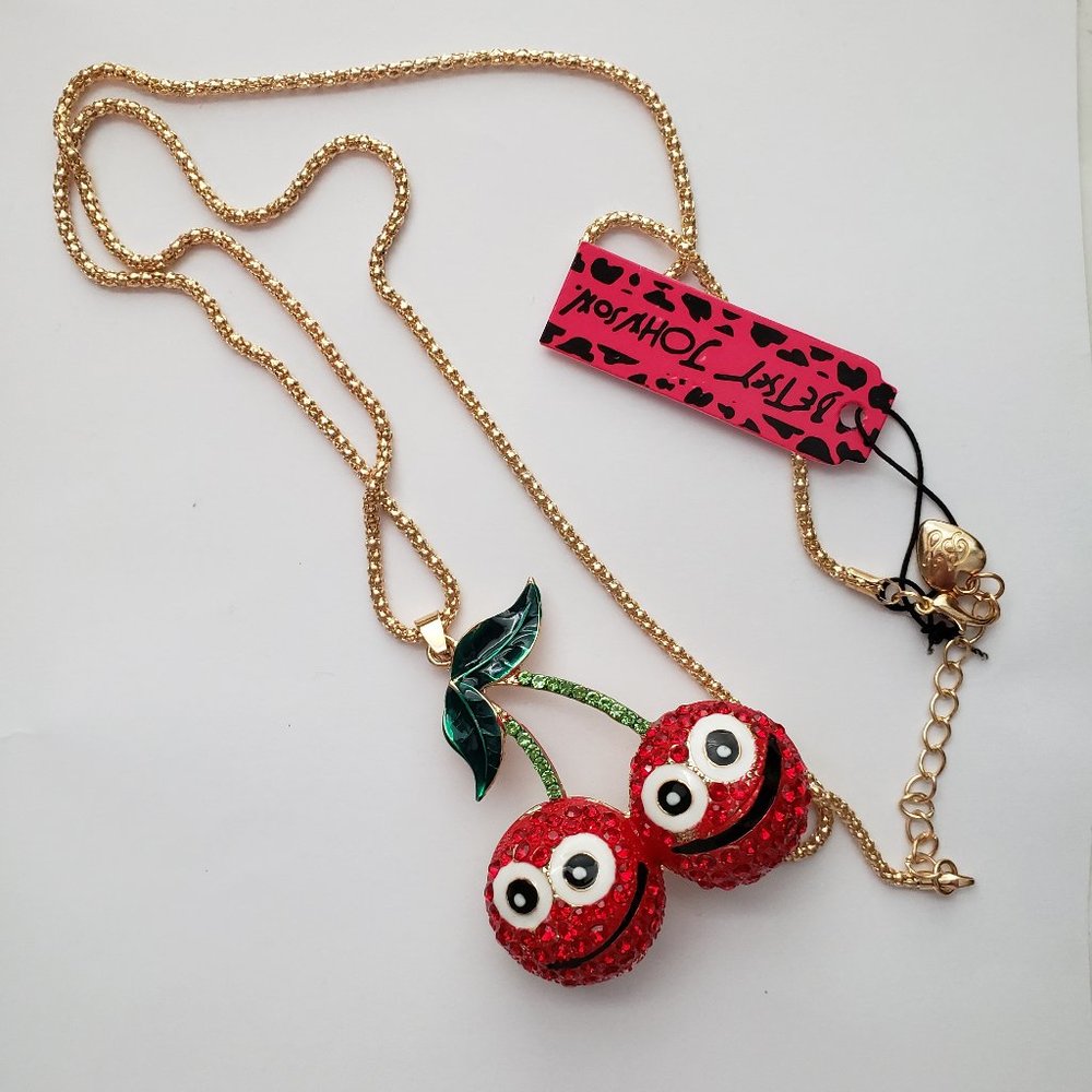 Betsey Johnson Cherry Necklace. NWT. - Picture 3 of 6